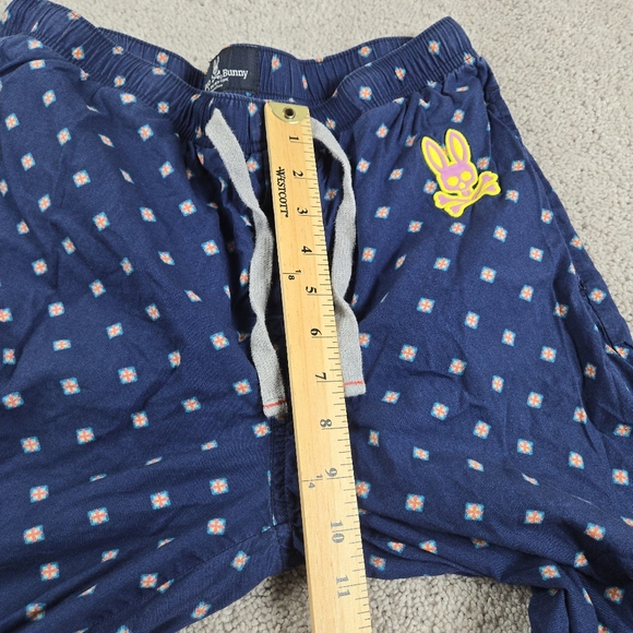 Psycho Bunny Pajama Pants Mens Small Blue All Over Print Lounge Sleep Pockets - Picture 4 of 10
